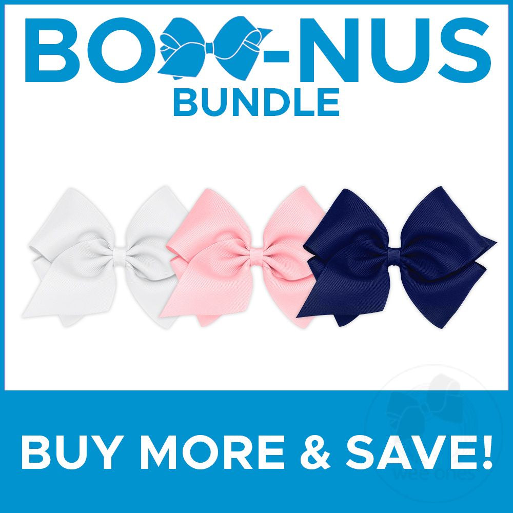 BUY MORE AND SAVE! 3 Mini King Classic Grosgrain Girls Hair Bows