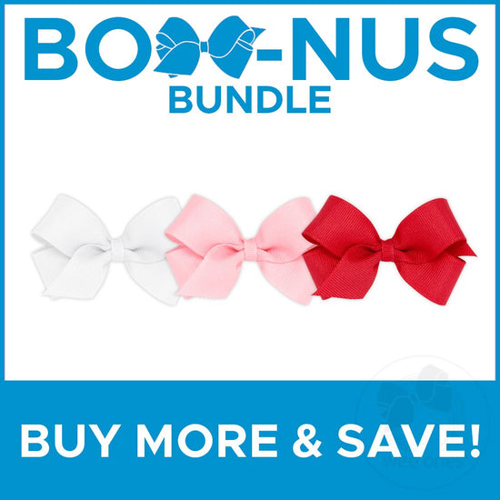 BUY MORE AND SAVE! 3 Mini Classic Grosgrain Girls Hair Bows
