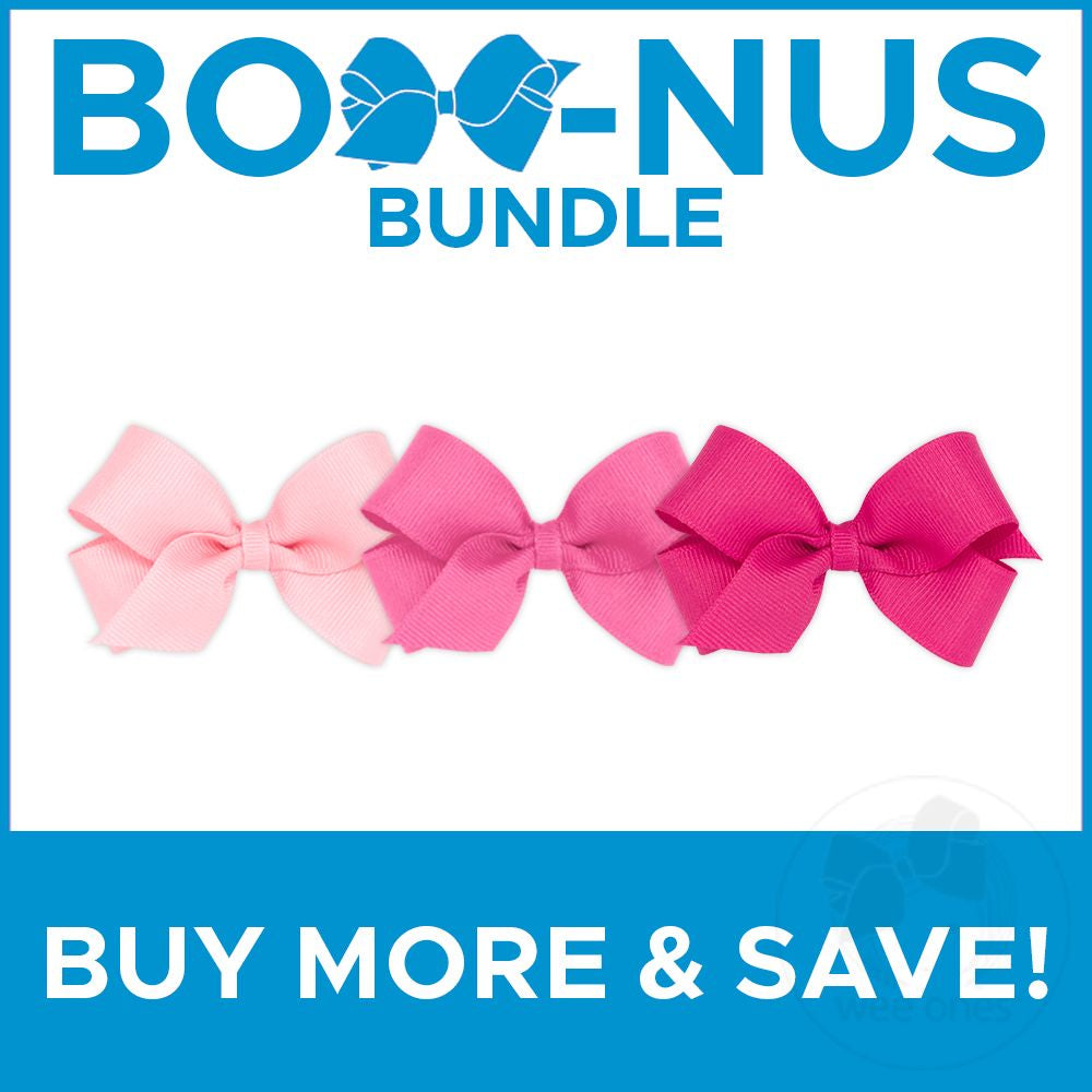 BUY MORE AND SAVE! 3 Mini Classic Grosgrain Girls Hair Bows