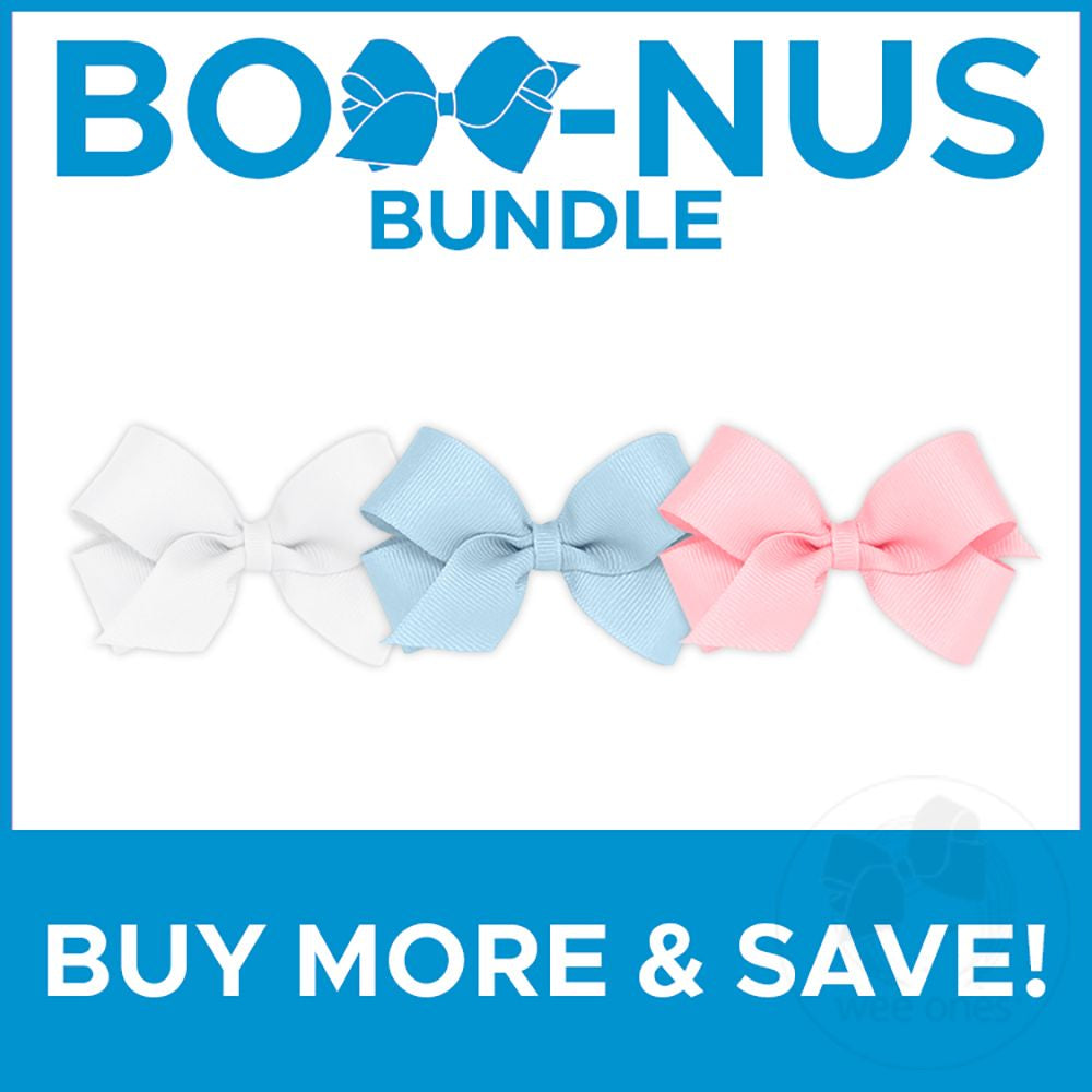 BUY MORE AND SAVE! 3 Mini Classic Grosgrain Girls Hair Bows