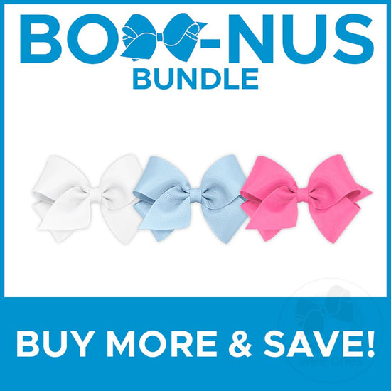 BUY MORE AND SAVE! 3 Small Classic Grosgrain Girls Hair Bows