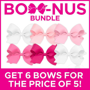 BUY MORE AND SAVE! 6 Large Classic Grosgrain Girls Hair Bows