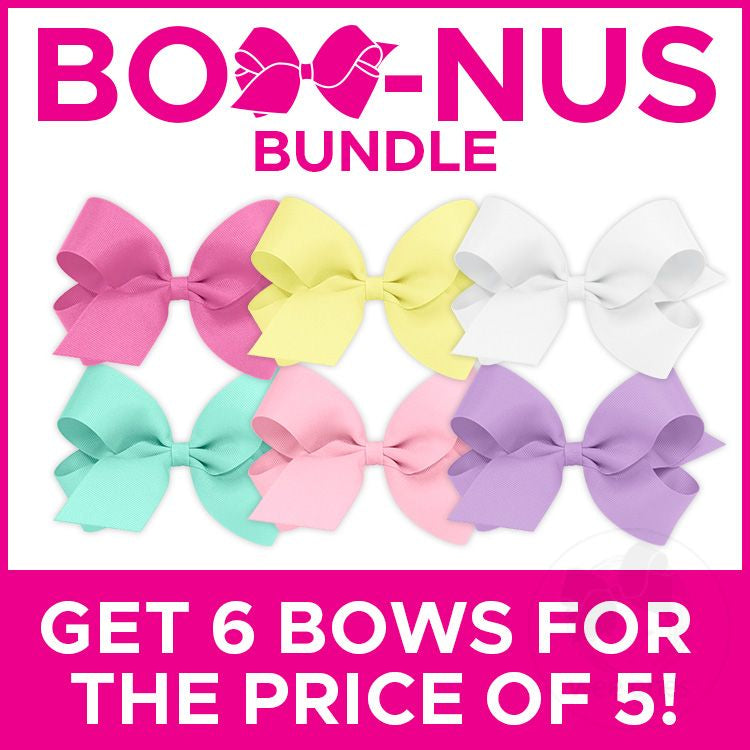 BUY MORE AND SAVE! 6 Large Classic Grosgrain Girls Hair Bows