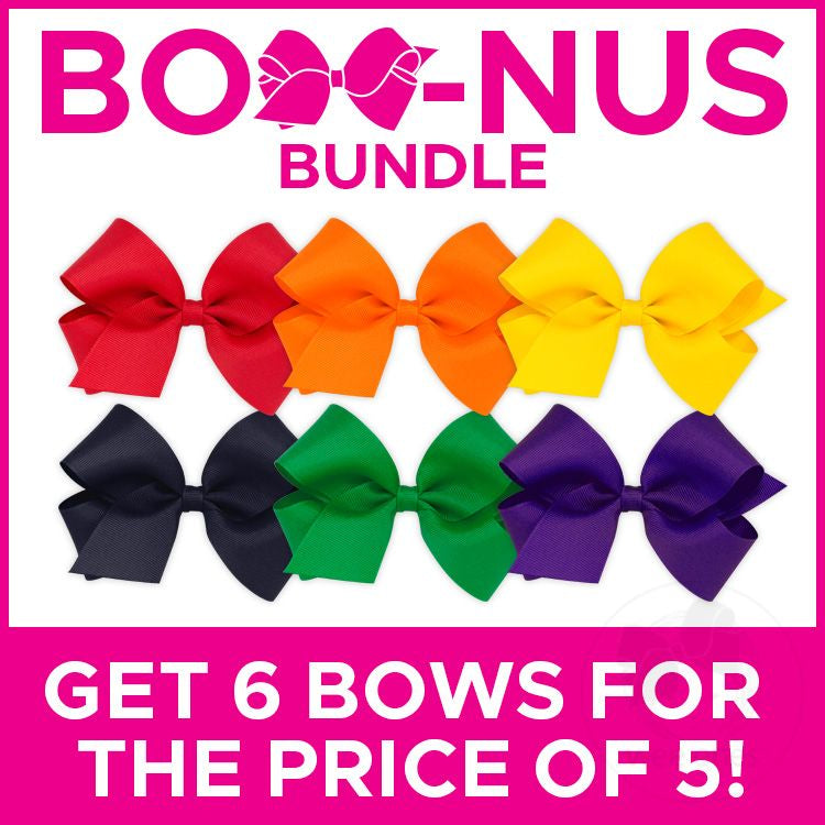 BUY MORE AND SAVE! 6 Medium Classic Grosgrain Girls Hair Bows