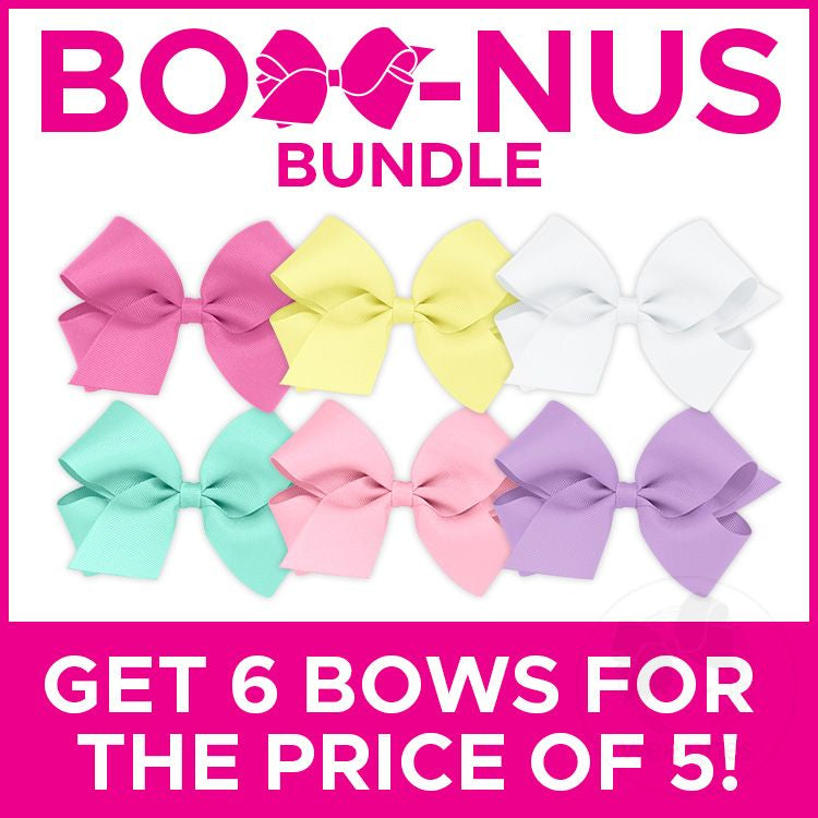 BUY MORE AND SAVE! 6 Medium Classic Grosgrain Girls Hair Bows