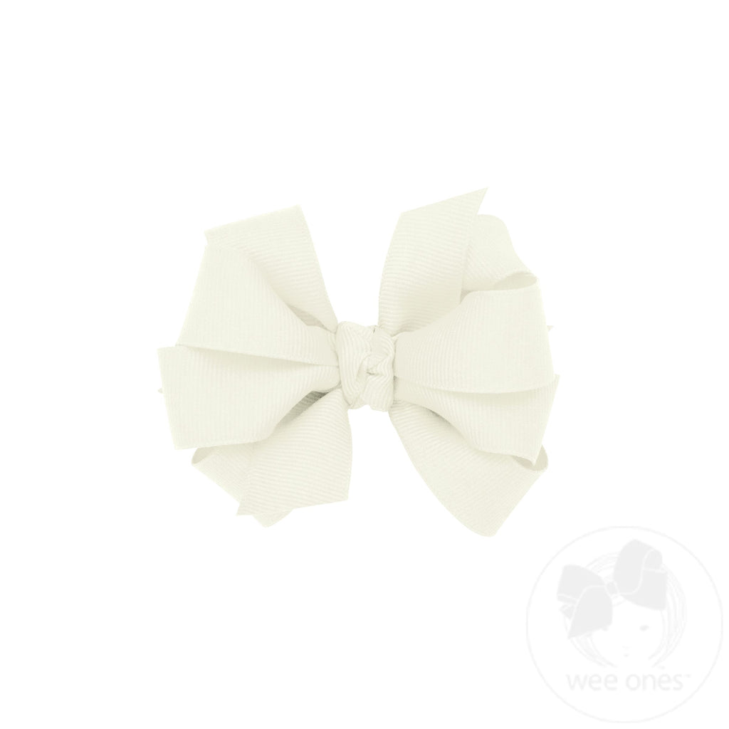 Mini Double Grosgrain Girls Hair Bow (Knot Wrap)