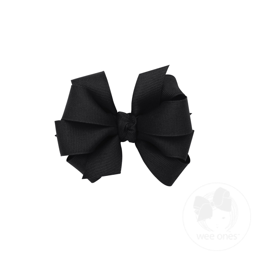 Mini Double Grosgrain Girls Hair Bow (Knot Wrap)