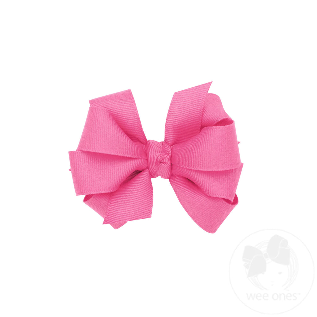 Mini Double Grosgrain Girls Hair Bow (Knot Wrap)