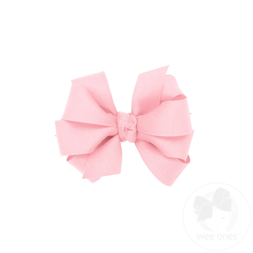 Mini Double Grosgrain Girls Hair Bow (Knot Wrap)