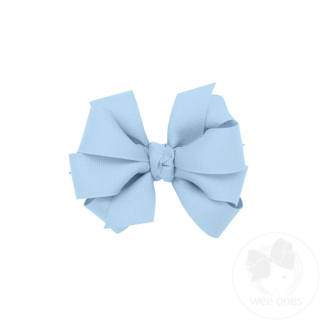 Mini Double Grosgrain Girls Hair Bow (Knot Wrap)
