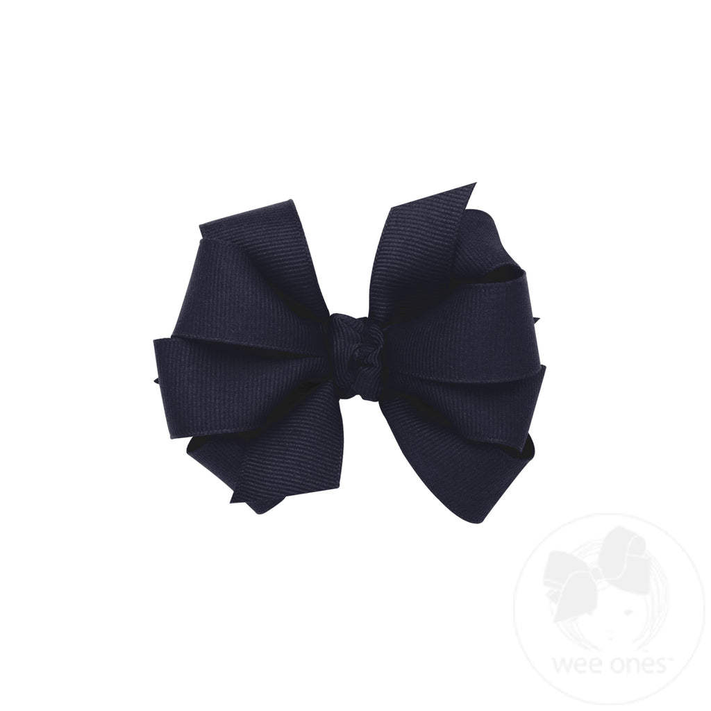 Mini Double Grosgrain Girls Hair Bow (Knot Wrap)