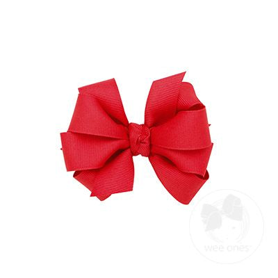 Mini Double Grosgrain Girls Hair Bow (Knot Wrap)