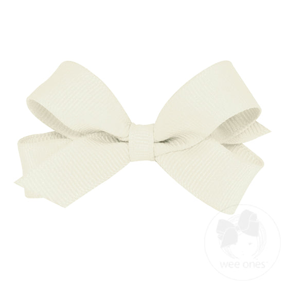 Grosgrain Ribbon Bow Tie with AB Clear Bicone Beads / Fabric Bowtie (1 pc /  65mm x 25mm / White) DIY Hair Accessories Hairbow Headband B046
