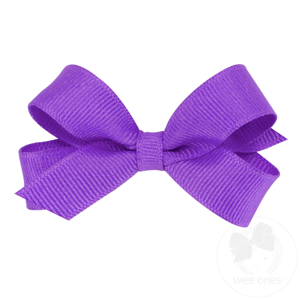 Tiny Classic Grosgrain Girls Hair Bow (Plain Wrap)