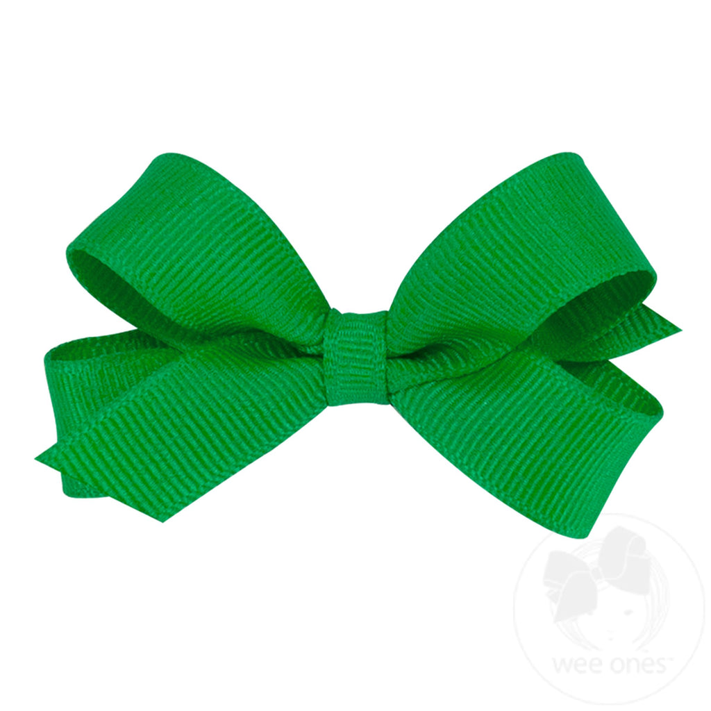 Tiny Classic Grosgrain Girls Hair Bow (Plain Wrap)