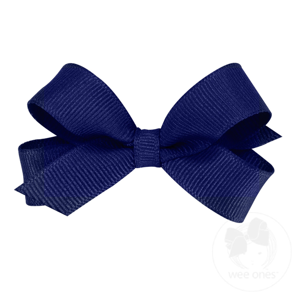 Tiny Classic Grosgrain Girls Hair Bow (Plain Wrap)