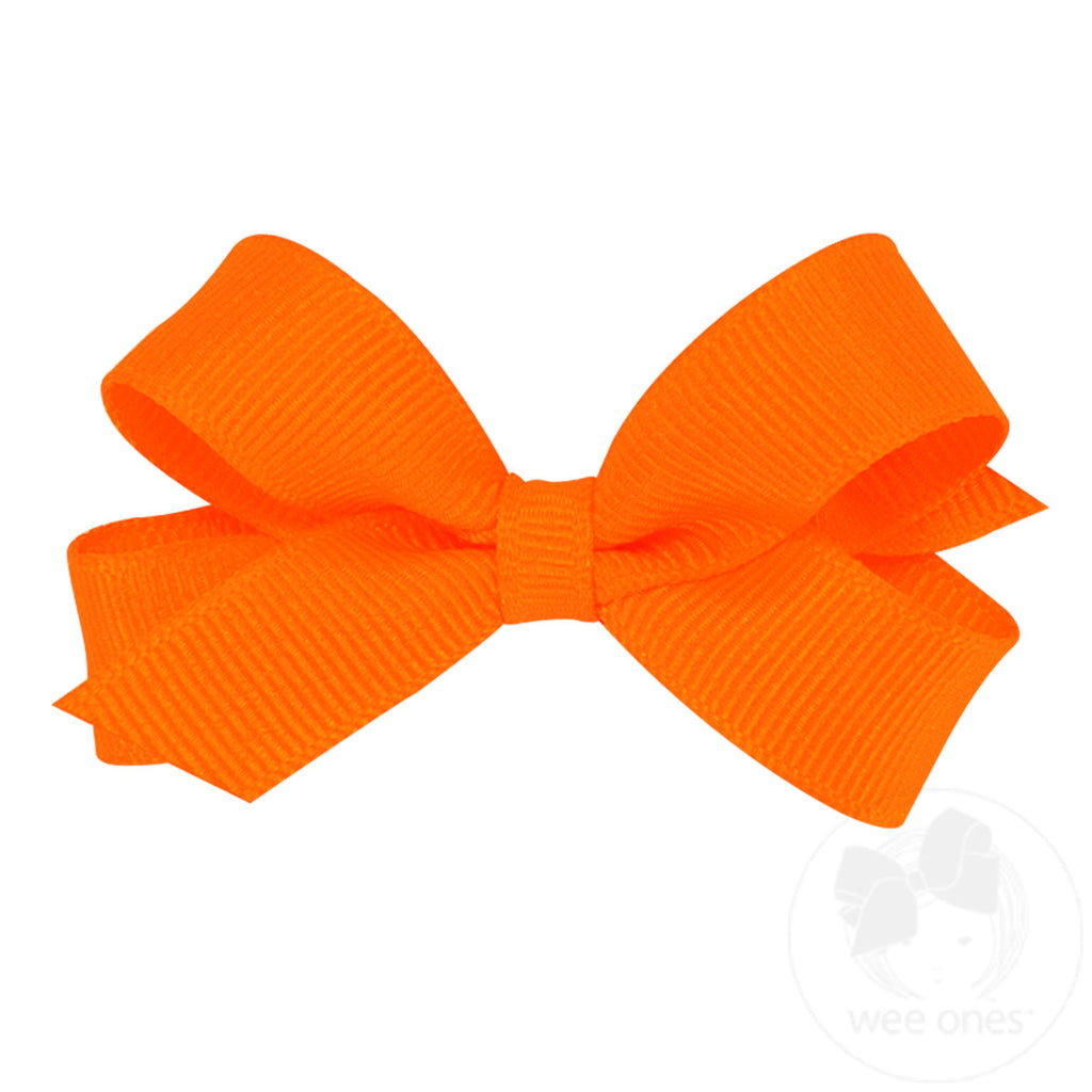 Tiny Classic Grosgrain Girls Hair Bow (Plain Wrap)