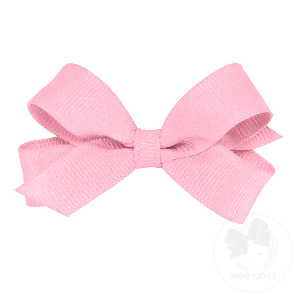 Tiny Classic Grosgrain Girls Hair Bow (Plain Wrap)