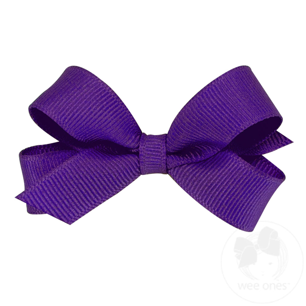 Tiny Classic Grosgrain Girls Hair Bow (Plain Wrap)