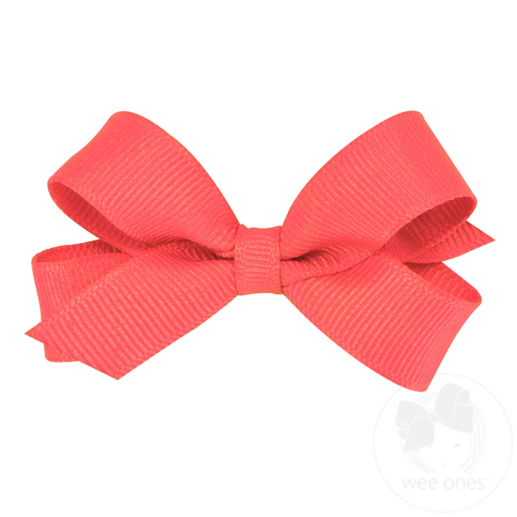 Tiny Classic Grosgrain Girls Hair Bow (Plain Wrap)