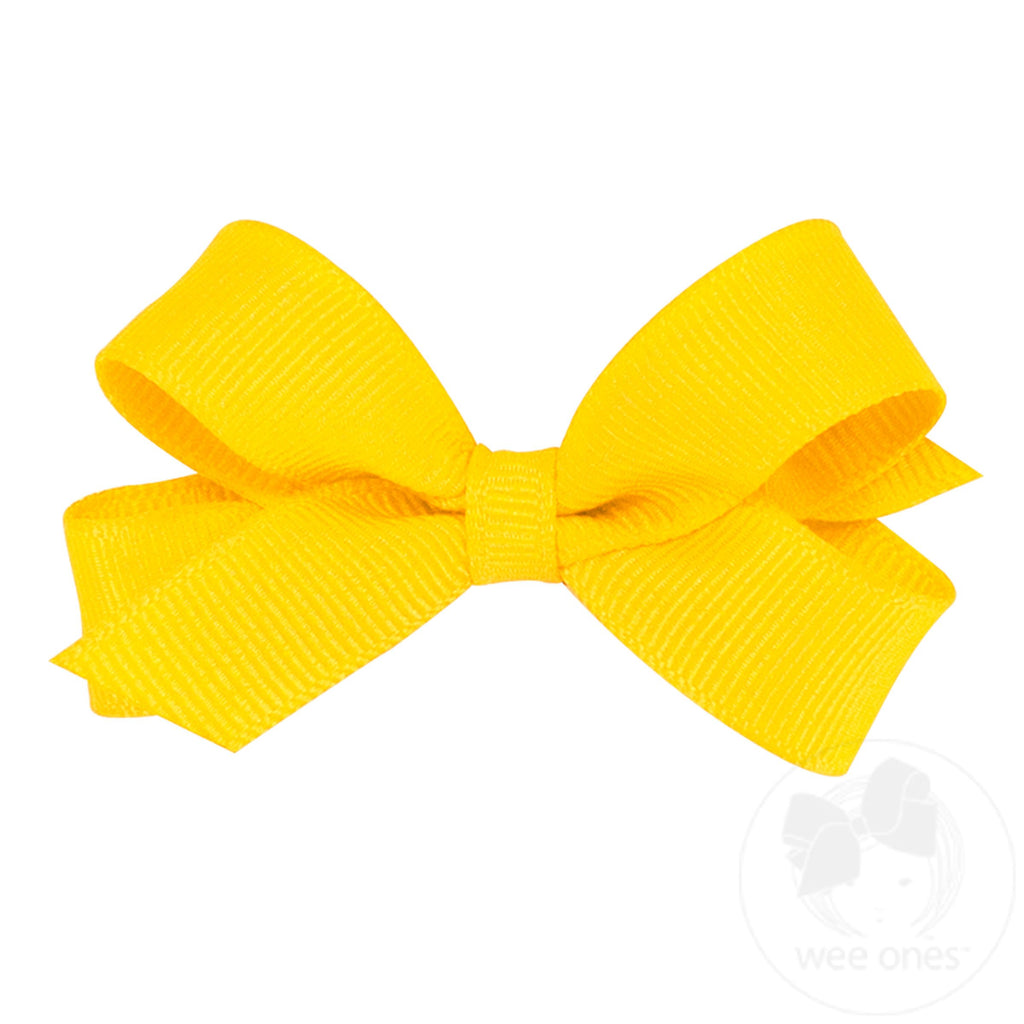 Tiny Classic Grosgrain Girls Hair Bow (Plain Wrap)