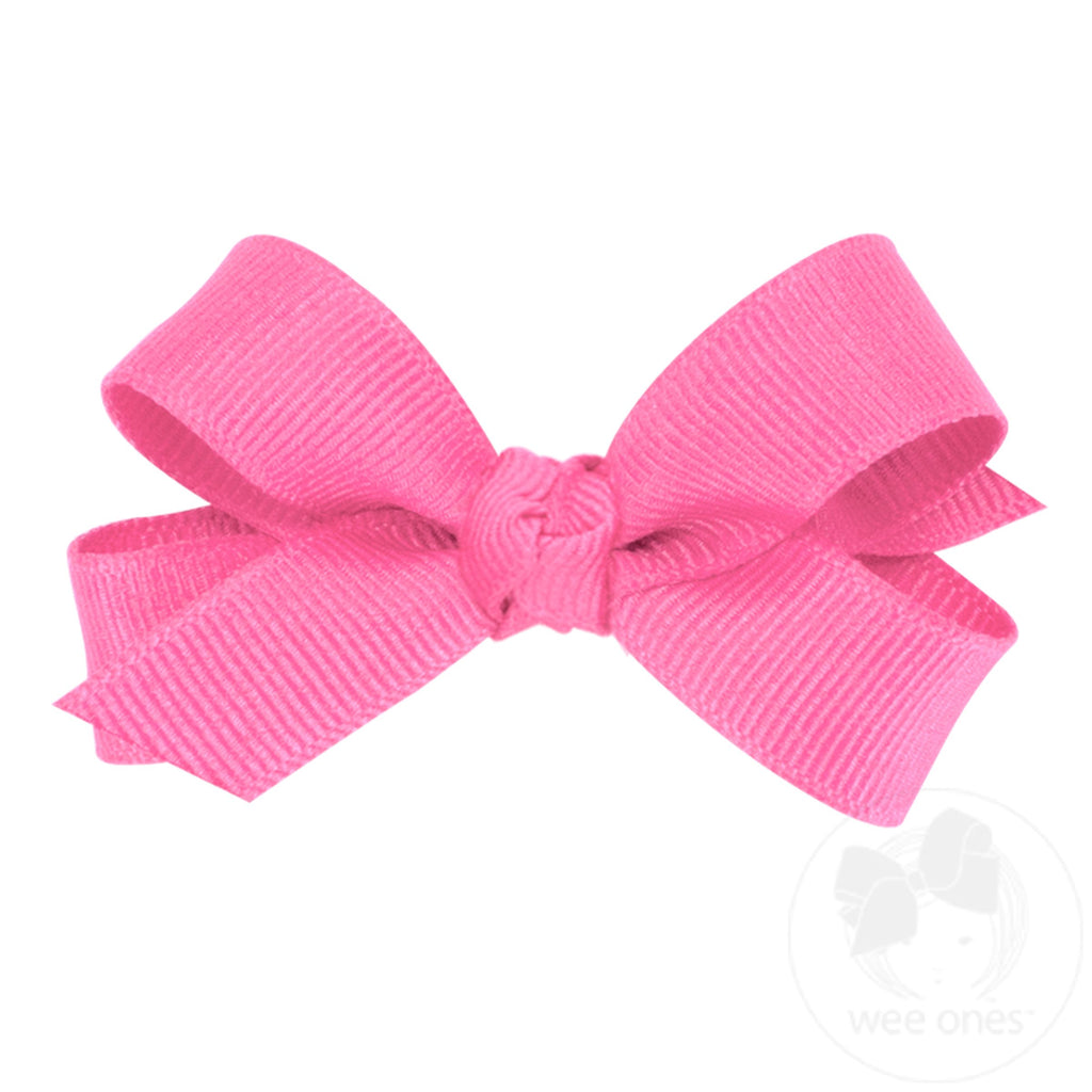 Tiny Classic Grosgrain Girls Hair Bow (Knot Wrap)