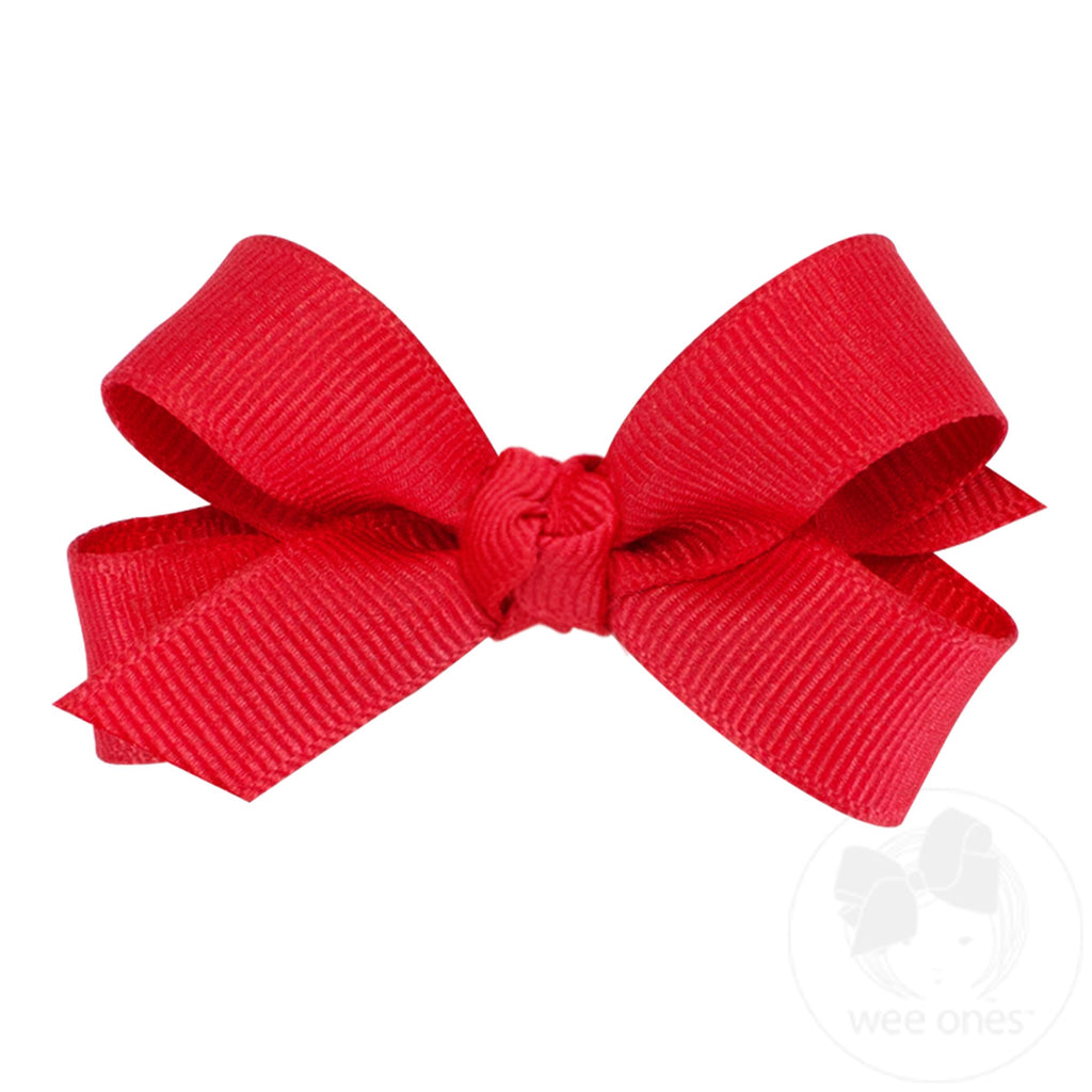 Tiny Classic Grosgrain Girls Hair Bow (Knot Wrap)