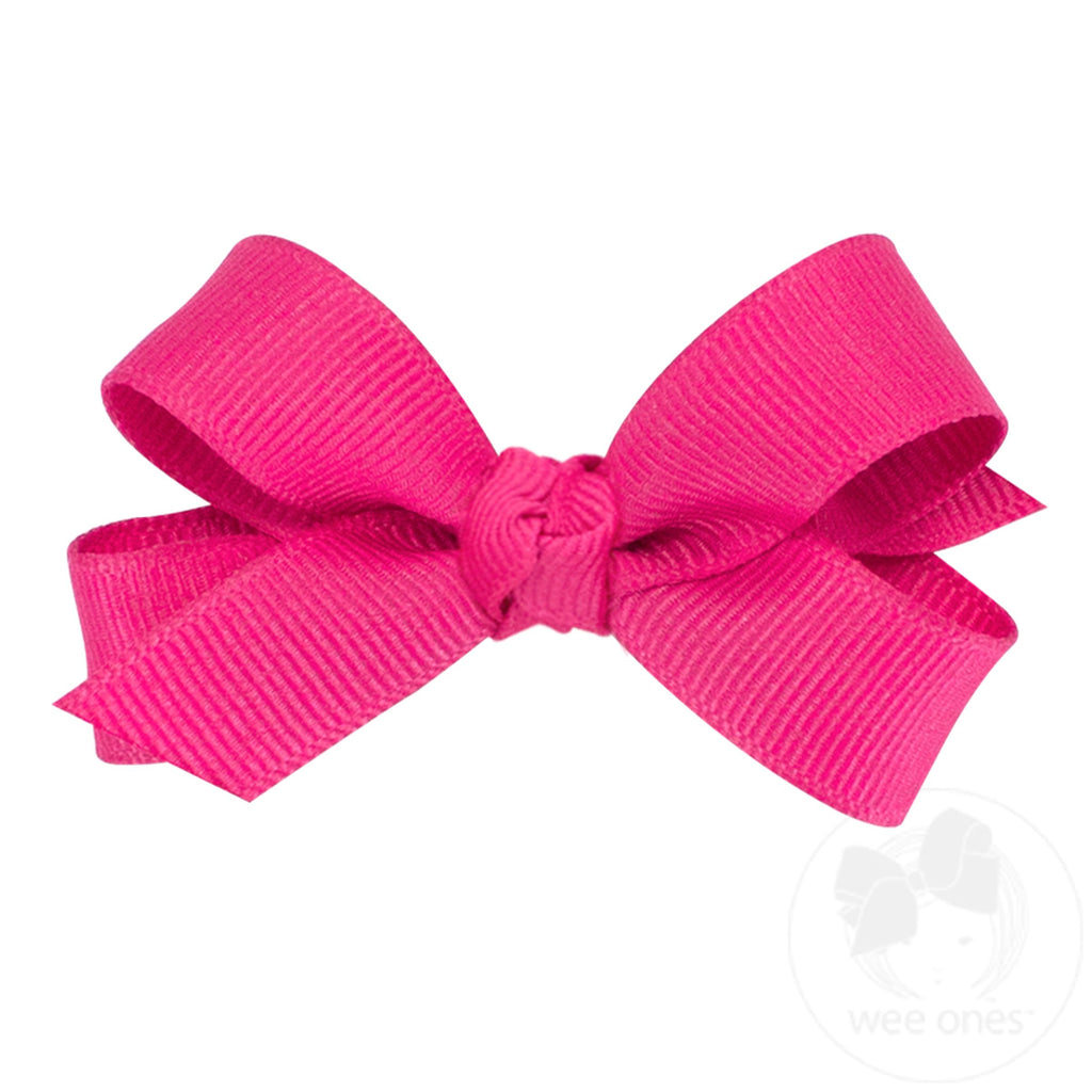 Tiny Classic Grosgrain Girls Hair Bow (Knot Wrap)