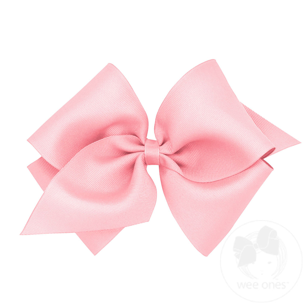 Wide King Classic Grosgrain Girls Hair Bow (Plain Wrap)